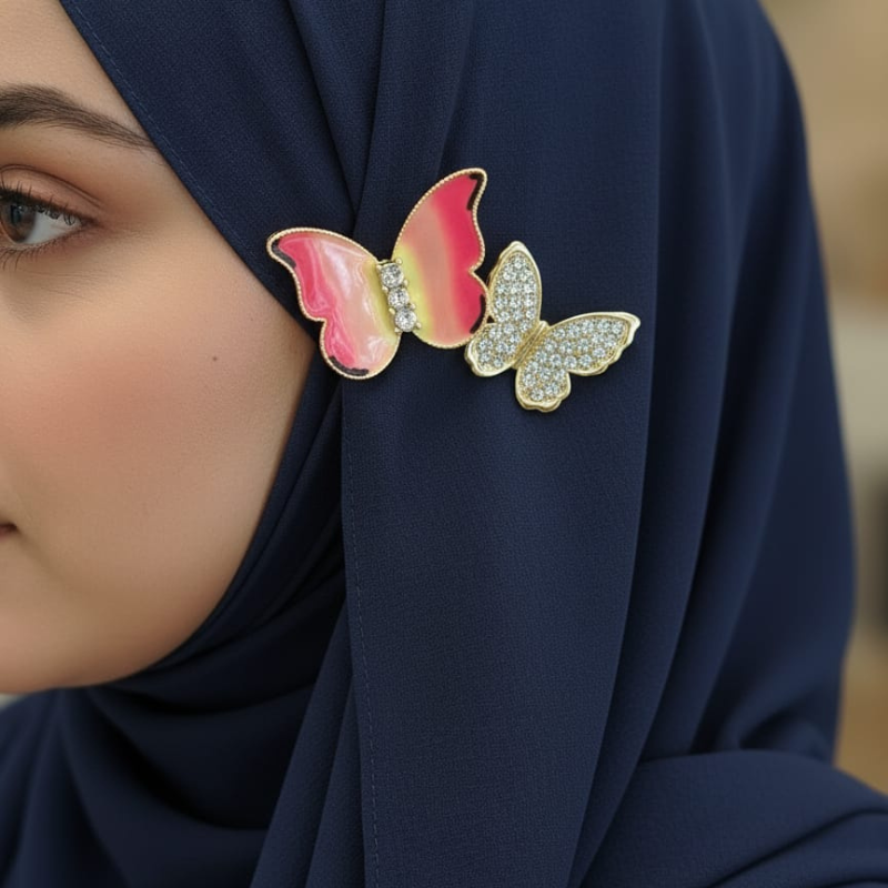 A05 Blossom Butterfly Scarf Pin (Four Colors) - Image 2