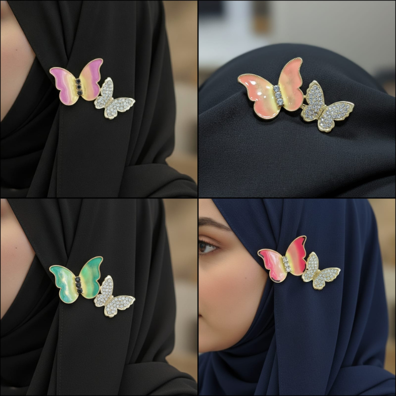 A05 Blossom Butterfly Scarf Pin (Four Colors)