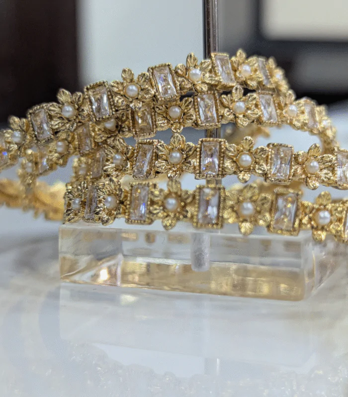 Nooraya Kundan Style Kara Bangles A03 (4 Pieces)