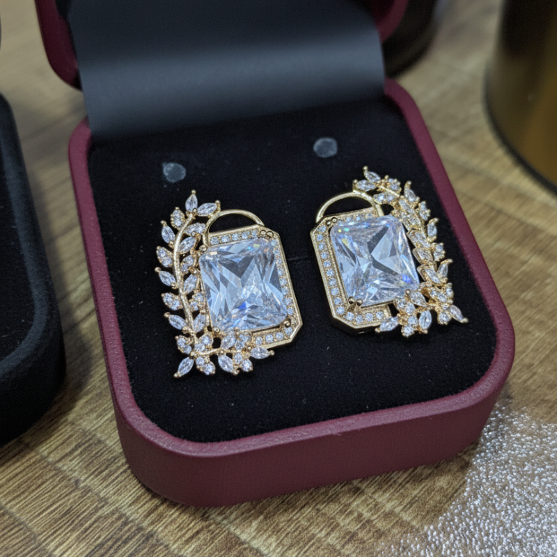 Floral Leaf Statement Earrings