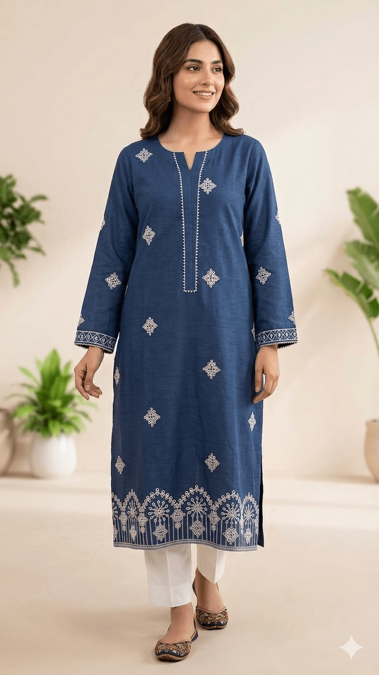 Alriwaaya Summer Classic Blue Motif 2PC
